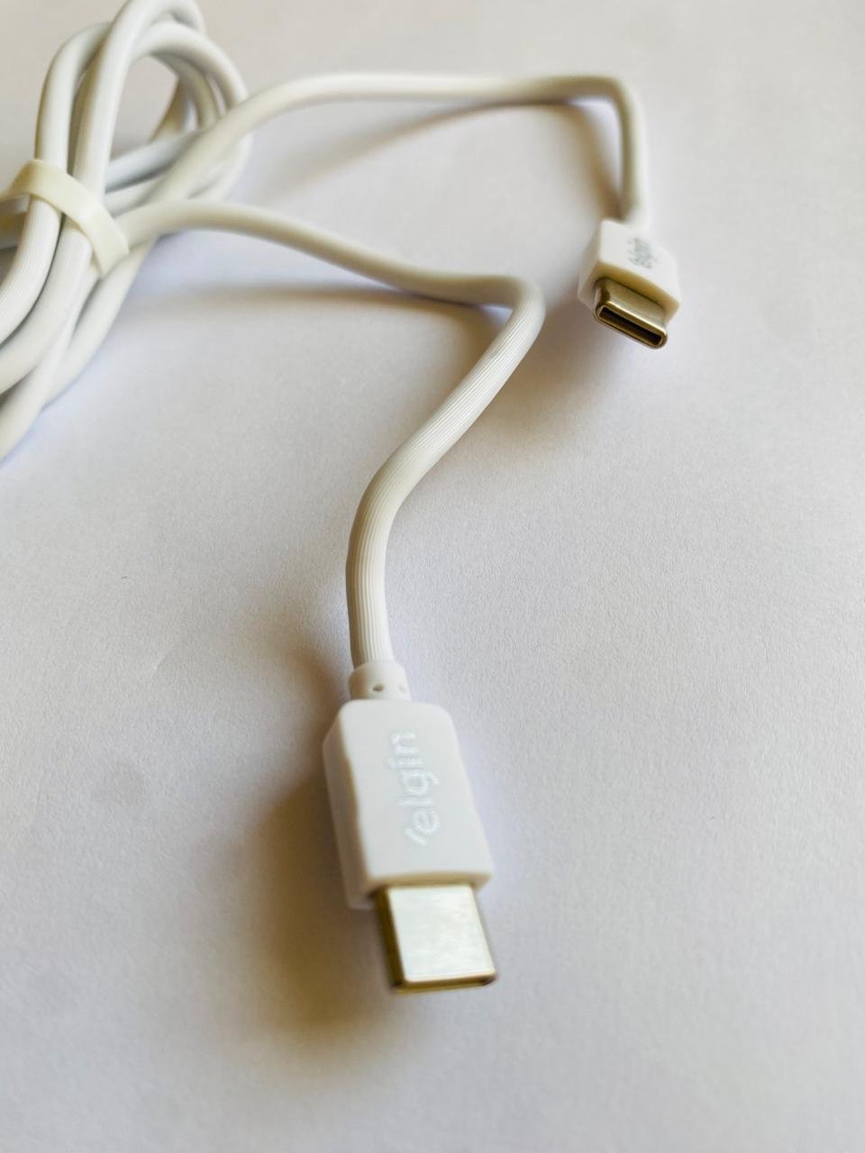 Cabo USB Tipo C para USB Tipo C Branco 1m Elgin - Image 3