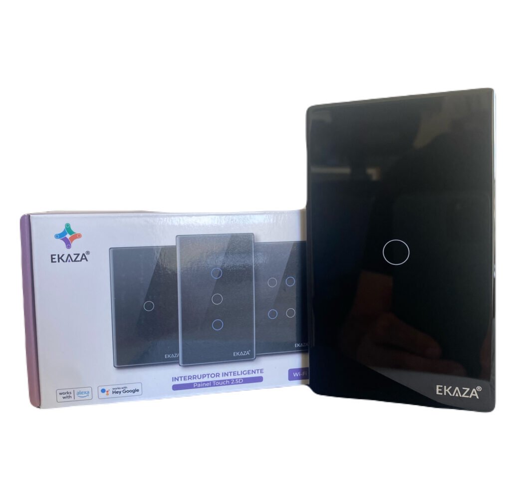 Interruptor Inteligente 1 botão Preto 4x2 WiFi Ekaza